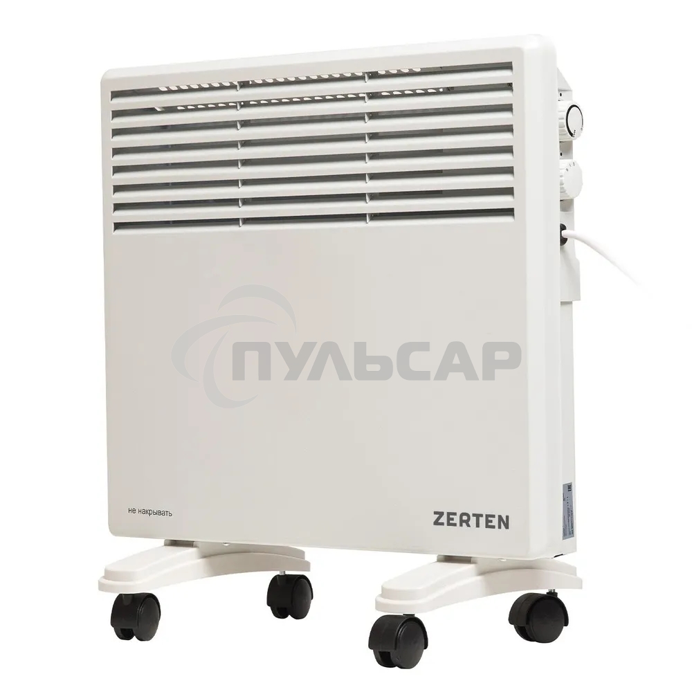 Конвектор Zerten ZL-10 белый, 1000 Вт, 15 м2, термостат