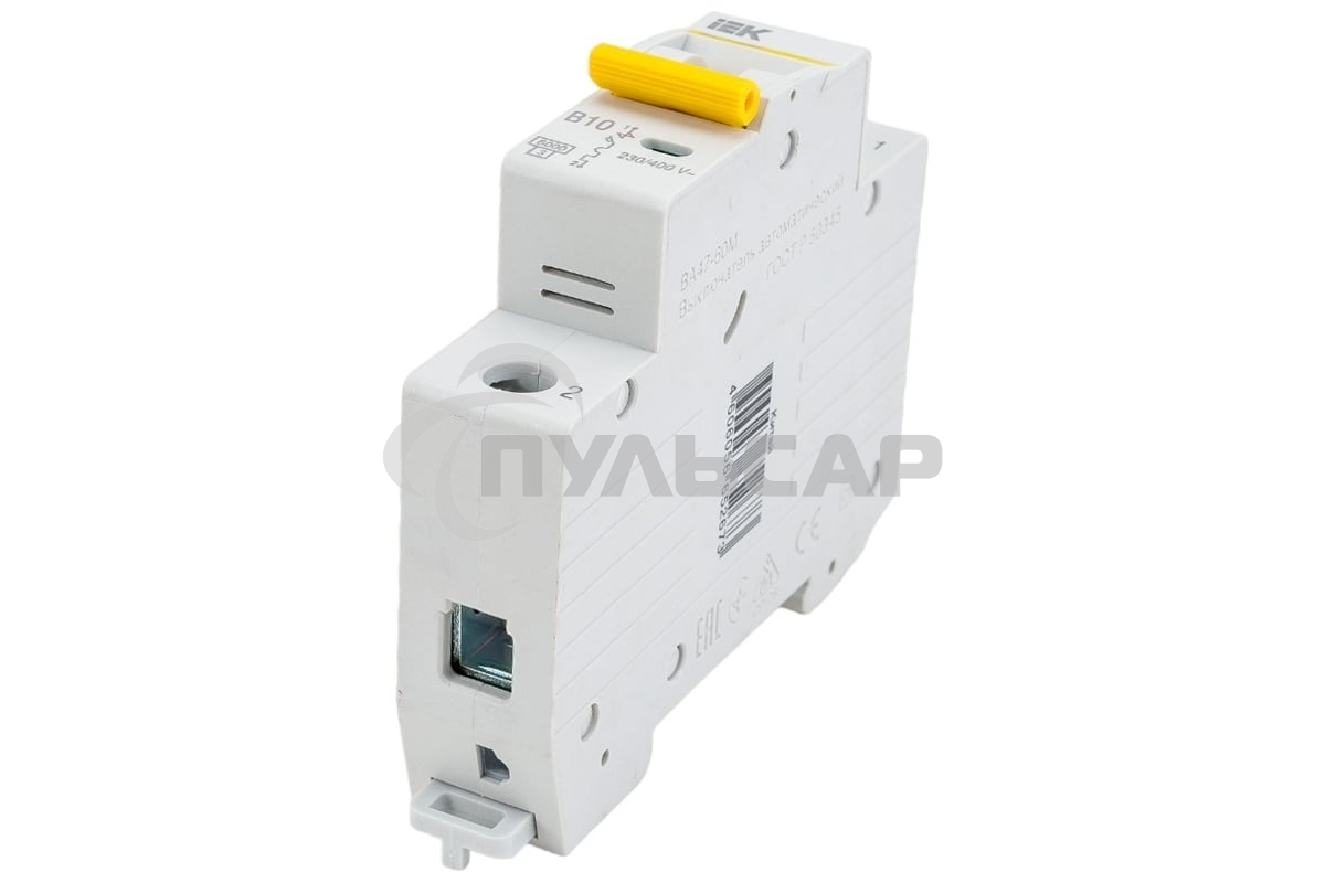 Выключатель автоматический IEK MVA31-1-010-B 10A тип B 6kA 1П 230В 1мод белый (упак.:1шт)