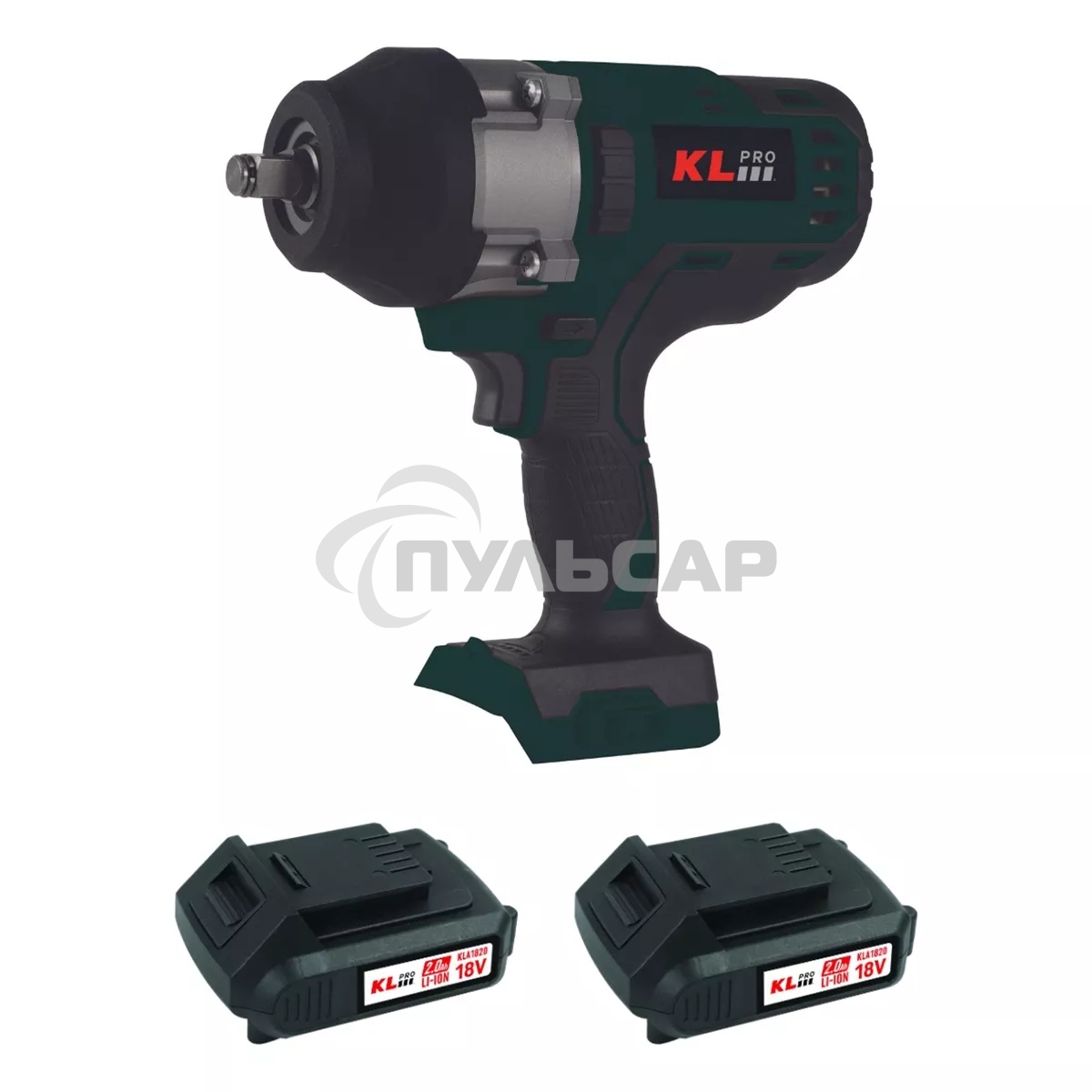 Профессиональный бесщеточный гайковерт аккумуляторный KLPRO KLSS18BHX-20 (18В, Li-ion-2шт, 2.0А·ч, 800Нм, 2 скорости, подсветка,З/У,в кейсе)