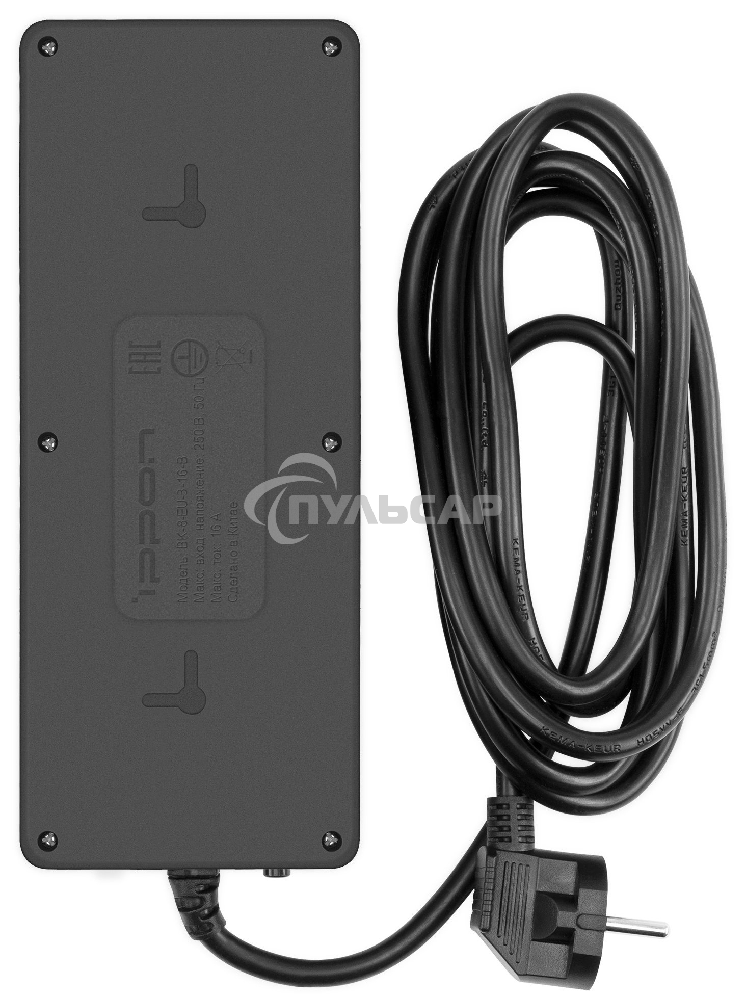 Сетевой фильтр Ippon BK-8-EU-3-16-B 3м (8 розеток) черный (коробка)