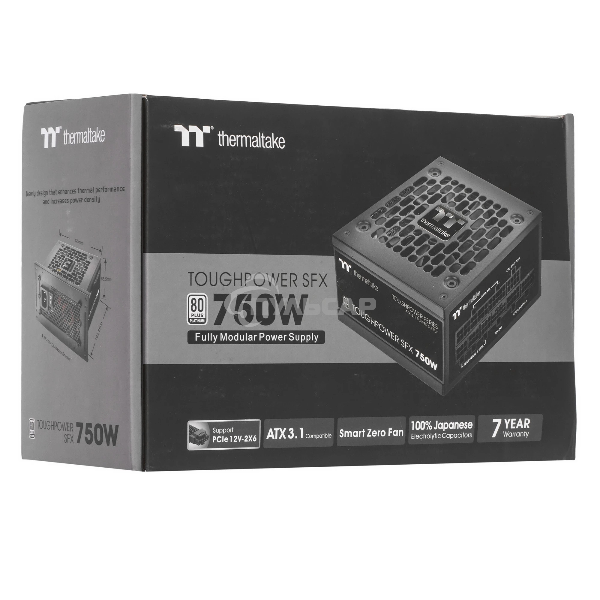 Блок питания Thermaltake SFX 750W Toughpower SFX750 Gen.5 80 PLUS platinum (20+4pin) APFC 90мм fan 8xSATA Cab Manag RTL