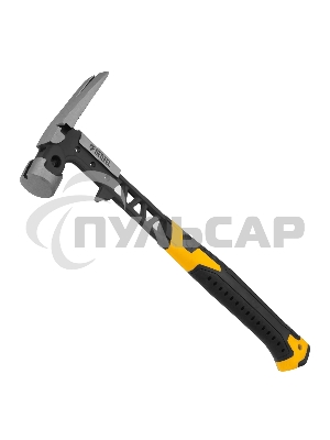 Молоток строительный Denzel 450 г, цельнокованый, боек с магнитом, двухкомп. обрезин. рук-ка