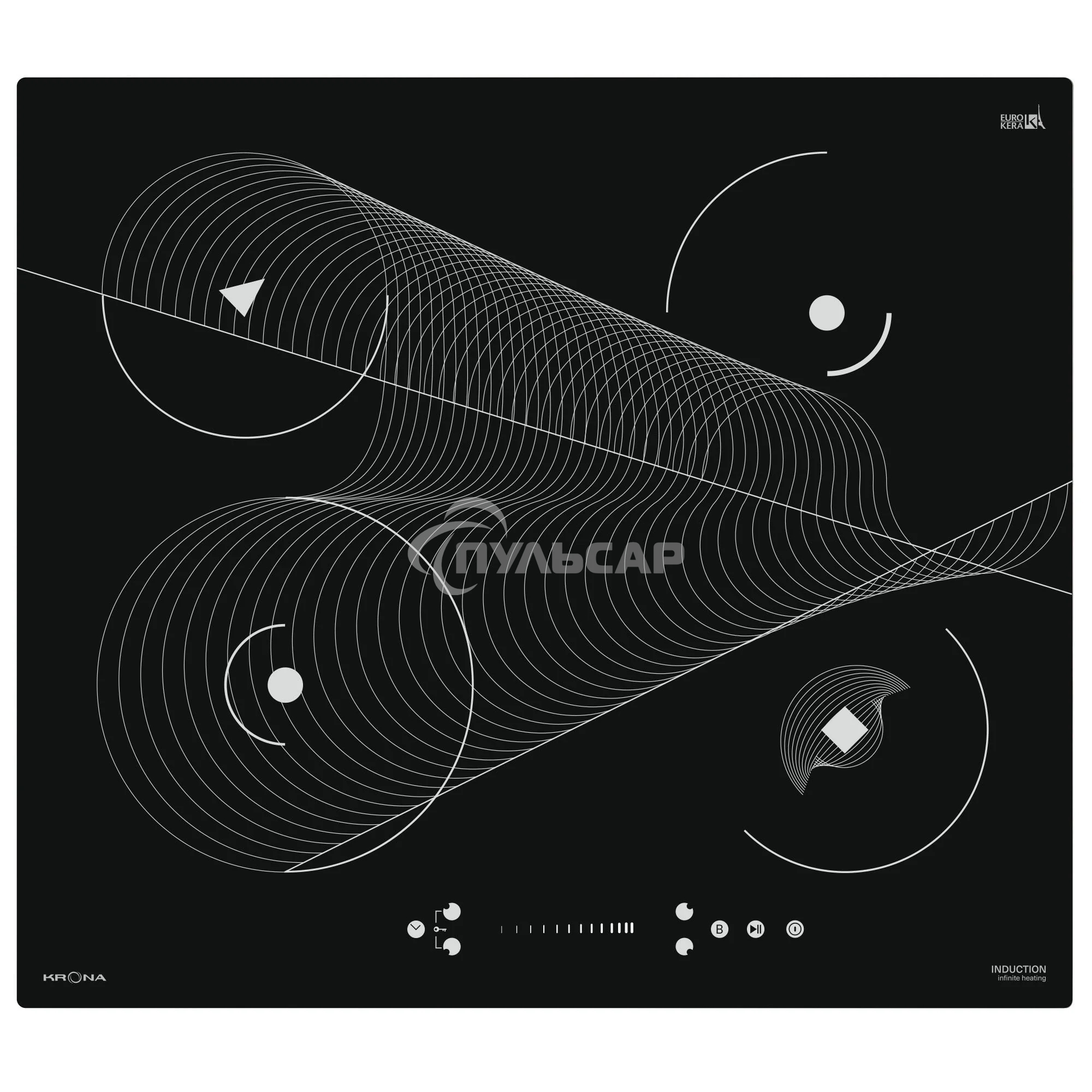 Индукционная варочная панель Krona MERIDIANA 60 BL независимая, черный