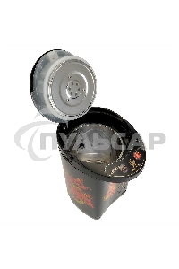 Термопот ВАСИЛИСА ВА-5007 Жостово Объем 4,5 л. Мощность в режиме кипячения 900 Вт. Мощность в режиме поддержания температуры воды 30 Вт. Внутренняя емкость из нержавеющей стали. Вращение корпуса на основании на 360°. Шкала уровня воды. Световые индикаторы