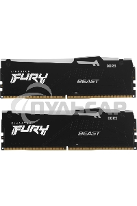 Оперативная память Kingston Fury Beast, DDR5, 32Gb (2x16Gb), 6400MHz, CL32, DIMM, радиатор, RGB, черный