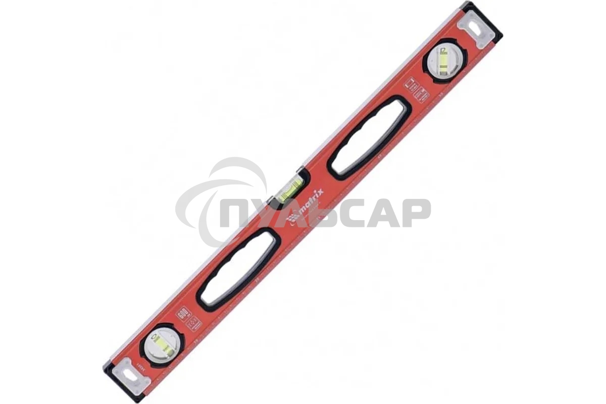 Уровень алюминиевый Matrix, фрезерованный, 3 глазка, рукоятки, 800 мм