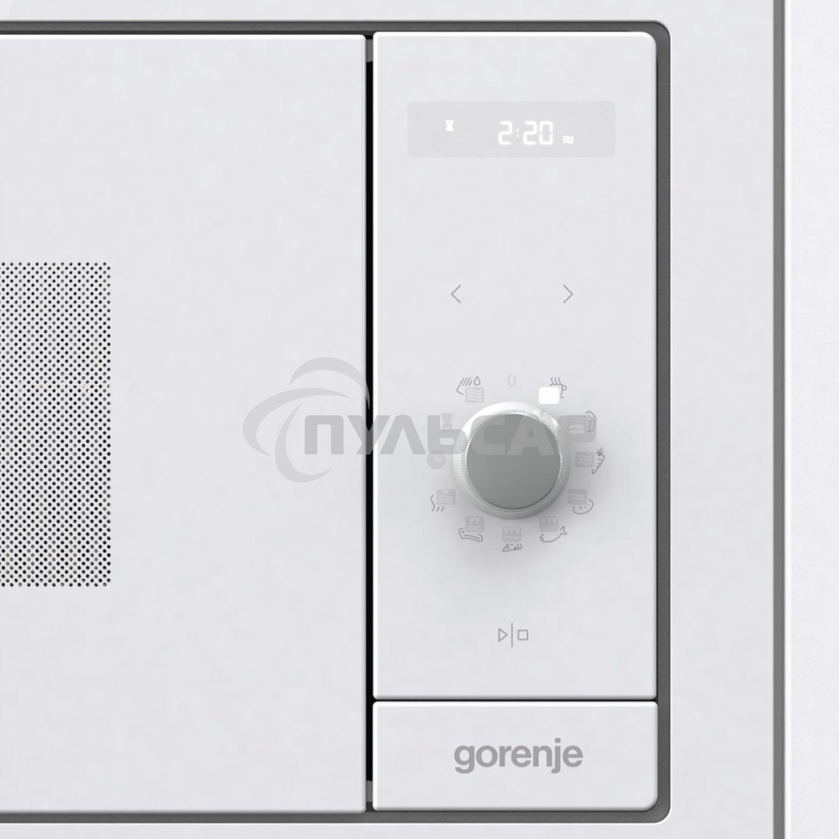 Микроволновая печь встраиваемая Gorenje BM235G1SYW белый, 23 л, 900 Вт, переключатели - поворотный механизм/сенсор