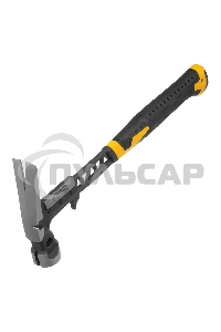 Молоток строительный Denzel 450 г, цельнокованый, боек с магнитом, двухкомп. обрезин. рук-ка