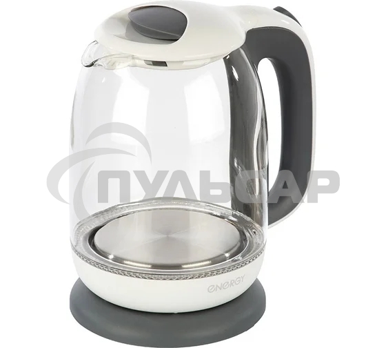 Чайник электрический Energy E-281 1.7л, стекло, бело-серый (005210)