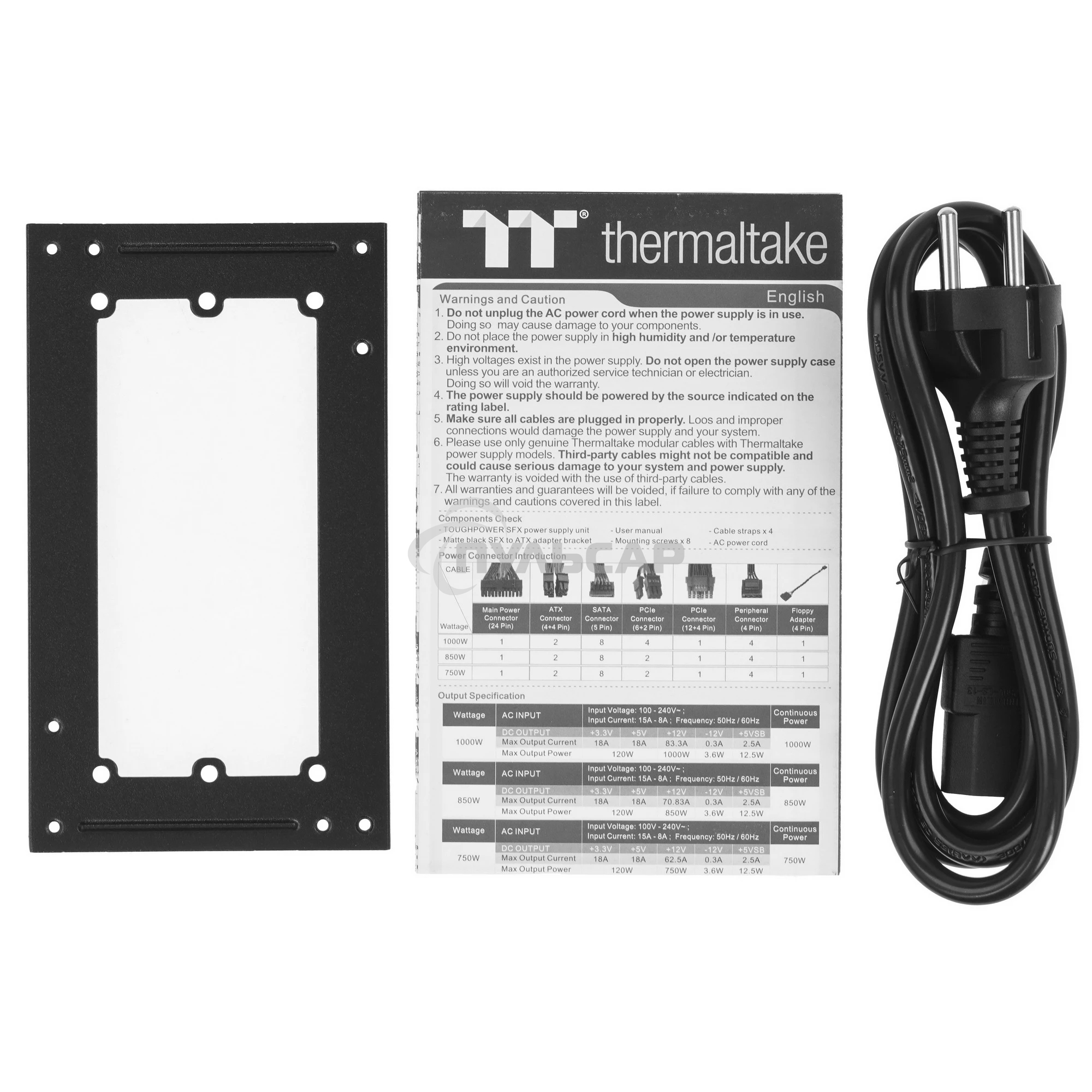 Блок питания Thermaltake SFX 750W Toughpower SFX750 Gen.5 80 PLUS platinum (20+4pin) APFC 90мм fan 8xSATA Cab Manag RTL