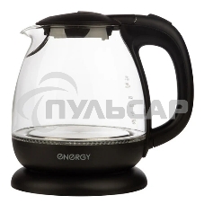 Чайник электрический Energy E-296 1л, стекло, черный, 1100Вт (005215)