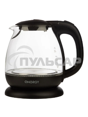 Чайник электрический Energy E-296 1л, стекло, черный, 1100Вт (005215)