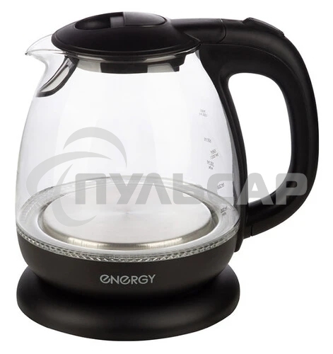 Чайник электрический Energy E-296 1л, стекло, черный, 1100Вт (005215)