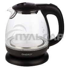 Чайник электрический Energy E-296 1л, стекло, черный, 1100Вт (005215)