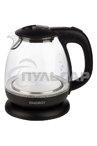Чайник электрический Energy E-296 1л, стекло, черный, 1100Вт (005215)