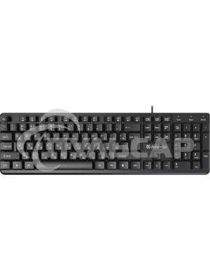 Клавиатура проводная Defender Elemental HB-239 RU, черный, 104 кнопки+FN,1.8м