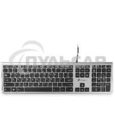 Клавиатура проводная Oklick 890S, USB, серый/черный