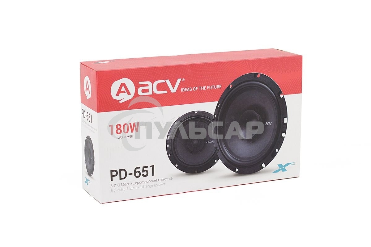 Колонки автомобильные ACV PD-651 BEATS (без решетки) 180Вт 88дБ 4Ом 16см (6.5дюйм) (ком.:2кол.) коаксиальные однополосные