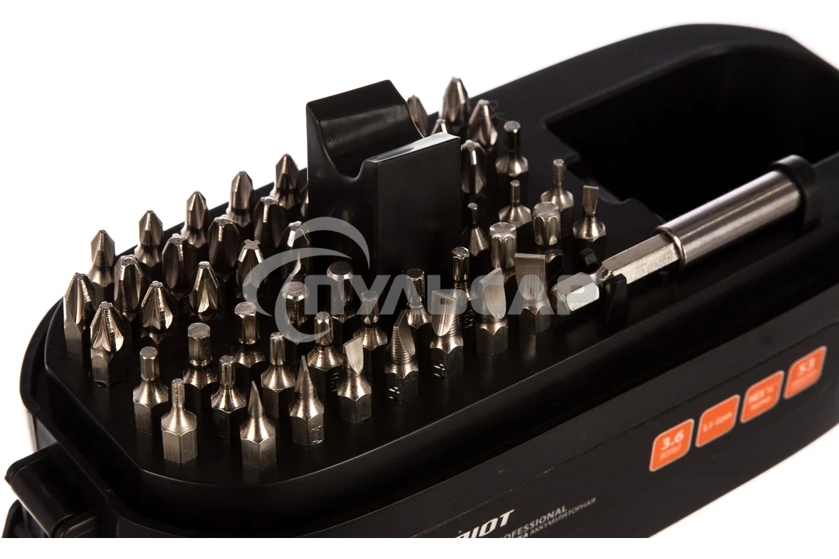 Отвертка аккумуляторная PATRIOT PS 236; напряжение: 3,6V; кейс; комплект бит