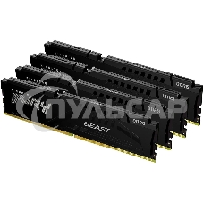 Оперативная память Kingston FURY Beast Black XMP, DDR5, 64Gb (4x16 Gb), 5600 MHz, CL40, радиатор, черный