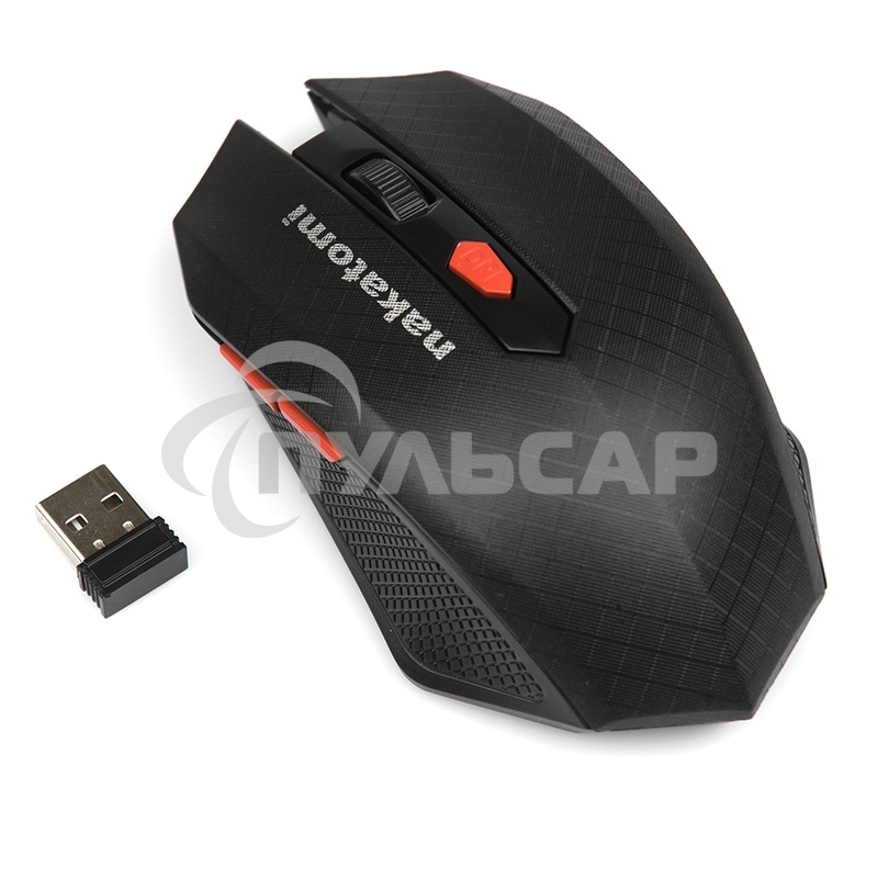 Мышь беспроводная Nakatomi MRON-08U черный, 1600 dpi, радиоканал, USB, кнопки - 6