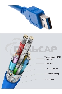 Кабель VCOM VUS7065-3M Кабель удлинительный USB3.0 Am-Af 3 м