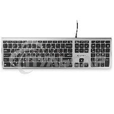 Клавиатура проводная Oklick 890S, USB, серый/черный