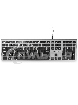 Клавиатура проводная Oklick 890S, USB, серый/черный