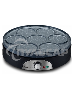 Блинница Pullman PL-1161 с двухсторонней панелью 2 в 1, 1500 Вт, диаметр 37 см на 1 блин, 11 см на 7 оладий, керамическое антипригарное покрытие