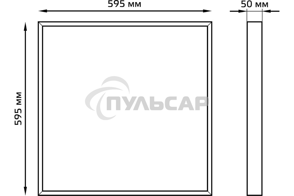 Светильник светодиодный Gauss MIR 595х595х50 35Вт 3000лм 6500К IP40 офисный встраив. накладной с опаловым рассеив. (аналог ЛВО)