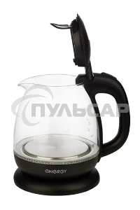 Чайник электрический Energy E-296 1л, стекло, черный, 1100Вт (005215)