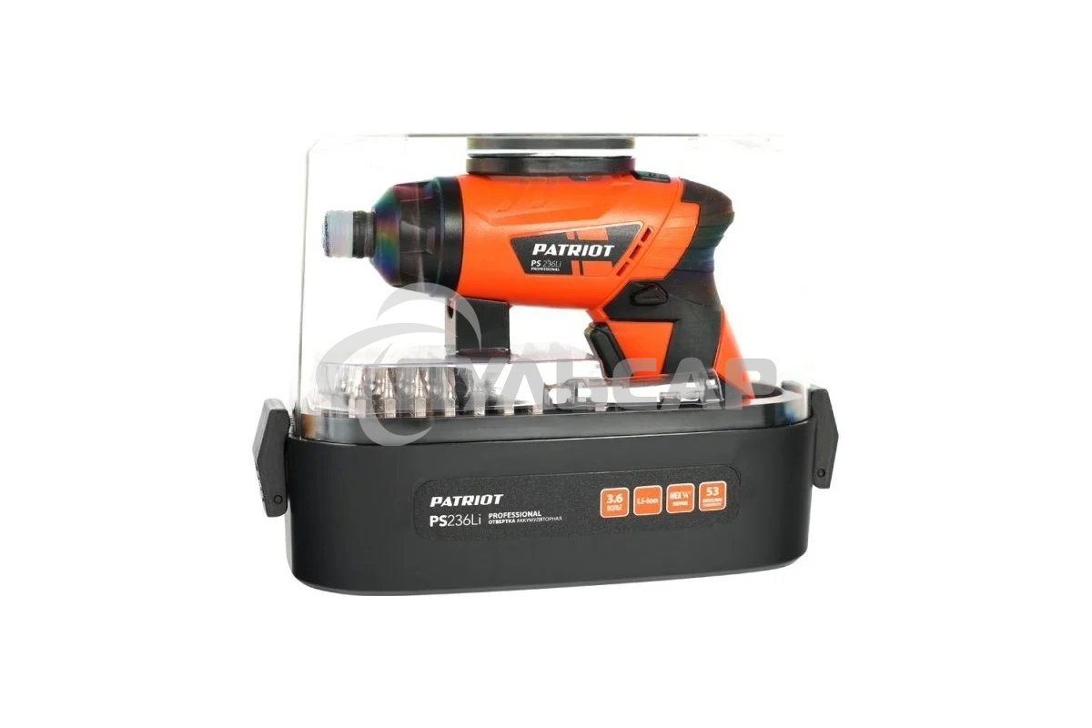 Отвертка аккумуляторная PATRIOT PS 236; напряжение: 3,6V; кейс; комплект бит