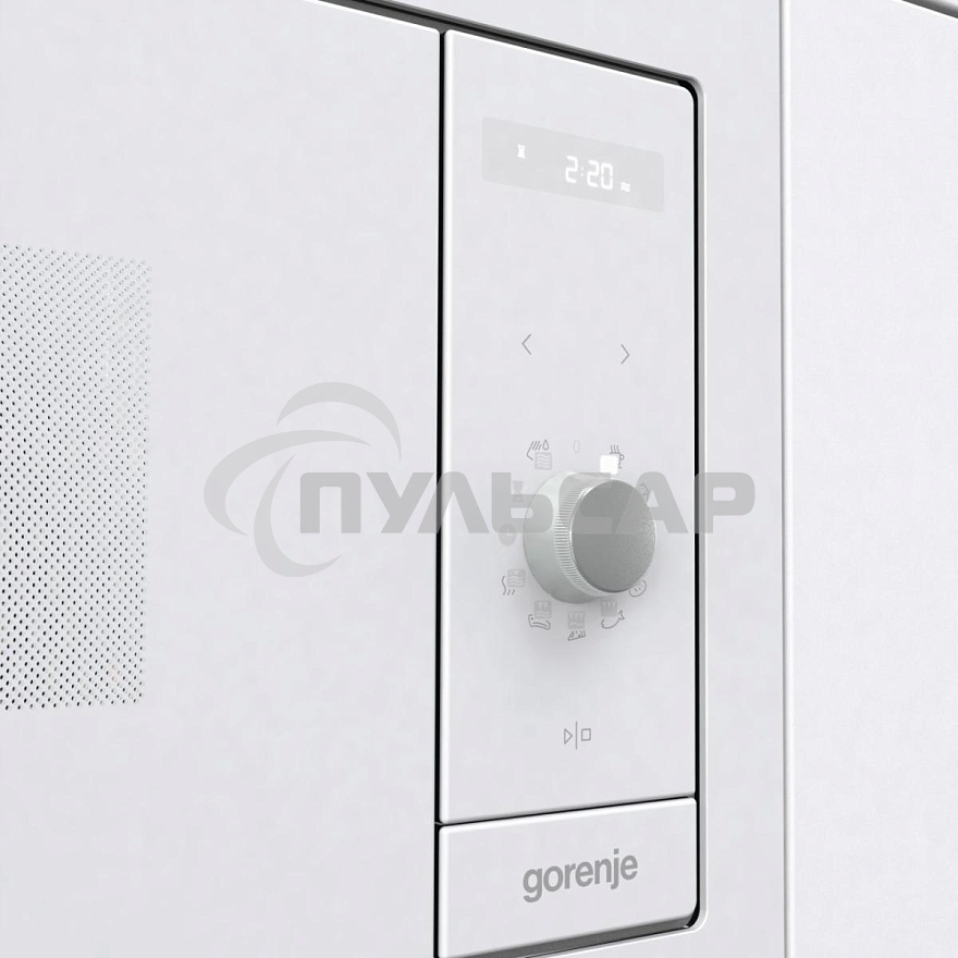 Микроволновая печь встраиваемая Gorenje BM235G1SYW белый, 23 л, 900 Вт, переключатели - поворотный механизм/сенсор