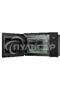 Микроволновая печь встраиваемая Kuppersberg HMW 651 B, High-Tech, 25 л, мощность 900 Вт, кварцевый гриль, поворотный стол, 5 уровней мощности, 8 автоматических программ, размораживание, сенсорное управление, дисплей, черный