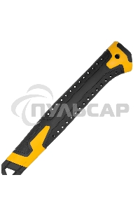 Молоток строительный Denzel 450 г, цельнокованый, боек с магнитом, двухкомп. обрезин. рук-ка