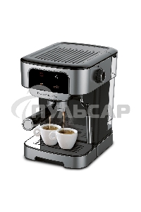 Кофеварка рожковая Zigmund & Shtain ZCM-881 стальной графит, исп. кофе - молотый, 1.8 л, 1200 Вт, 15 бар