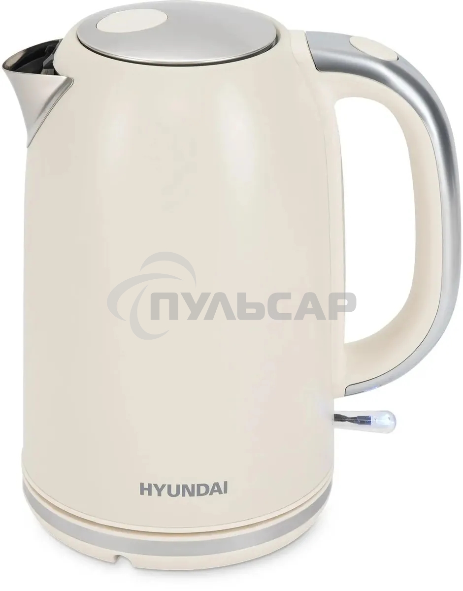 Чайник электрический Hyundai HYK-S9900 1.7л. 2200Вт молочный/серебристый корпус: металл