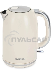 Чайник электрический Hyundai HYK-S9900 1.7л. 2200Вт молочный/серебристый корпус: металл