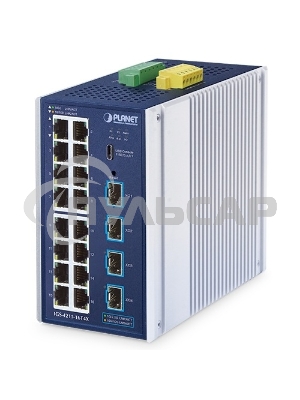 Коммутатор Planet IGS-4215-16T4X Industrial L2/L4 16-Port 10/100/1000T + 4-Port 10G SFP+ Managed Ethernet Switch