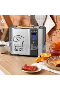 Тостер электрический ENDEVER Skyline ST-127, мощность 800 Вт, стальной/черный, 6 реж. поджаривания, 2 отсека для тостов, 4 шт/уп