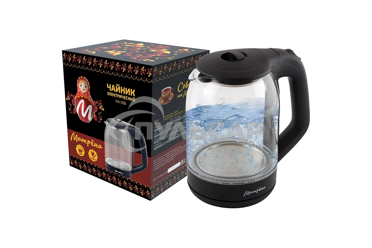 Чайник электрический Матрена MA-006 стекло черный