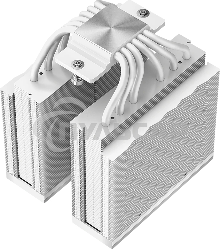 Кулер для процессора PCCooler RZ620 WH (260W, 4-pin PWM, 158mm, Al/Cu, 6x6mm, 2x120мм, 86.73CFM, 32dBA, 1800RPM, S: 1851/1700/1200/115X, AM5/AM4, белый)