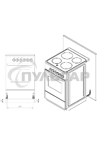 Плита комбинированная Лысьва ЭГ 1/3г01-2у коричневый, конфорок 4 шт (3 газовых + 1 электрическая), духовка 57 л, 50 см x 84 см x 60 см