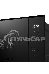 Микроволновая печь встраиваемая Kuppersberg HMW 651 B, High-Tech, 25 л, мощность 900 Вт, кварцевый гриль, поворотный стол, 5 уровней мощности, 8 автоматических программ, размораживание, сенсорное управление, дисплей, черный
