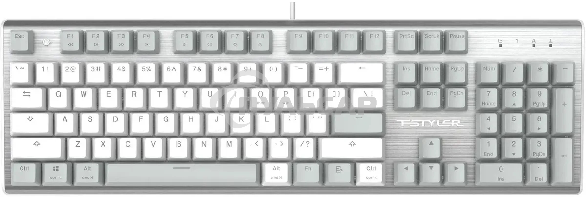 Клавиатура проводная A4Tech Fstyler FS100 Neon, USB, серый/белый