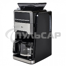 Кофеварка капельная со встроенной кофемолкой BQ CM3002 черный-стальной, исп. кофе - зерновой/молотый, 1.5 л, 1400 Вт