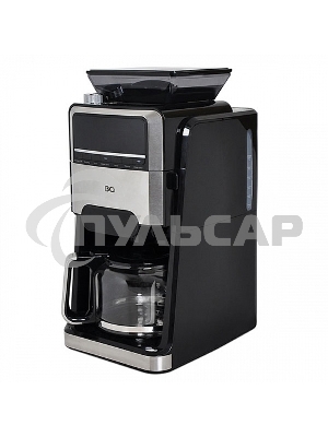 Кофеварка капельная со встроенной кофемолкой BQ CM3002 черный-стальной, исп. кофе - зерновой/молотый, 1.5 л, 1400 Вт
