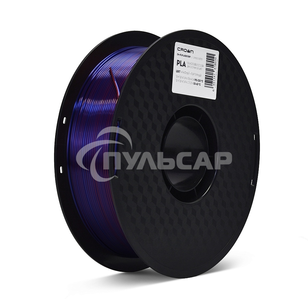 Филамент Crown Micro CM-FILPLASD010RP PLA Silk двойной 1.75 1кг красный-пурпурный