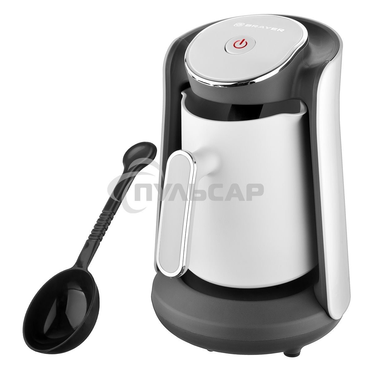 Электрическая турка BRAYER BR1142 белый/серый, исп. кофе -молотый, 0.5 л, 500 Вт.