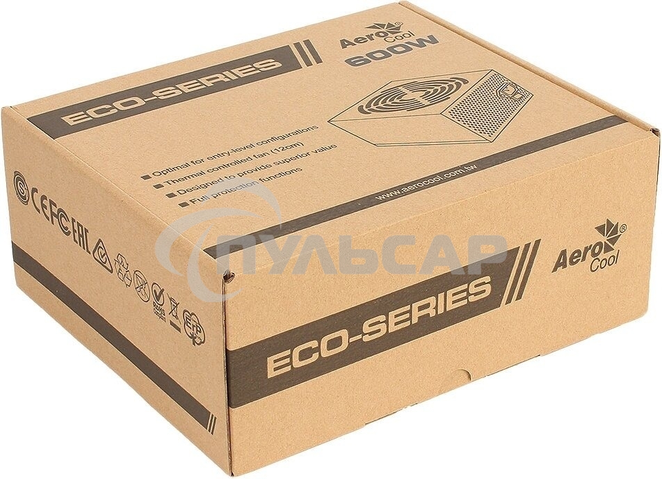 Блок питания Aerocool / Formula 600W Retail ECO-600W, 600Вт, 120мм, серый